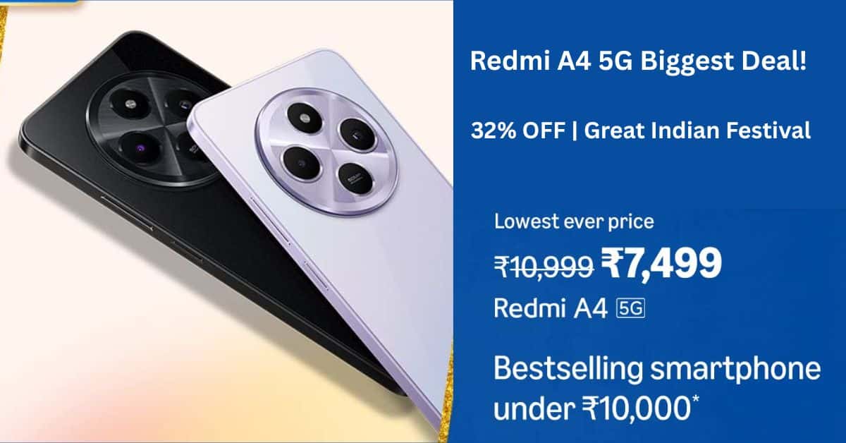Great Indian Festival Live for Prime Redmi A4 5G Smartphone Offer