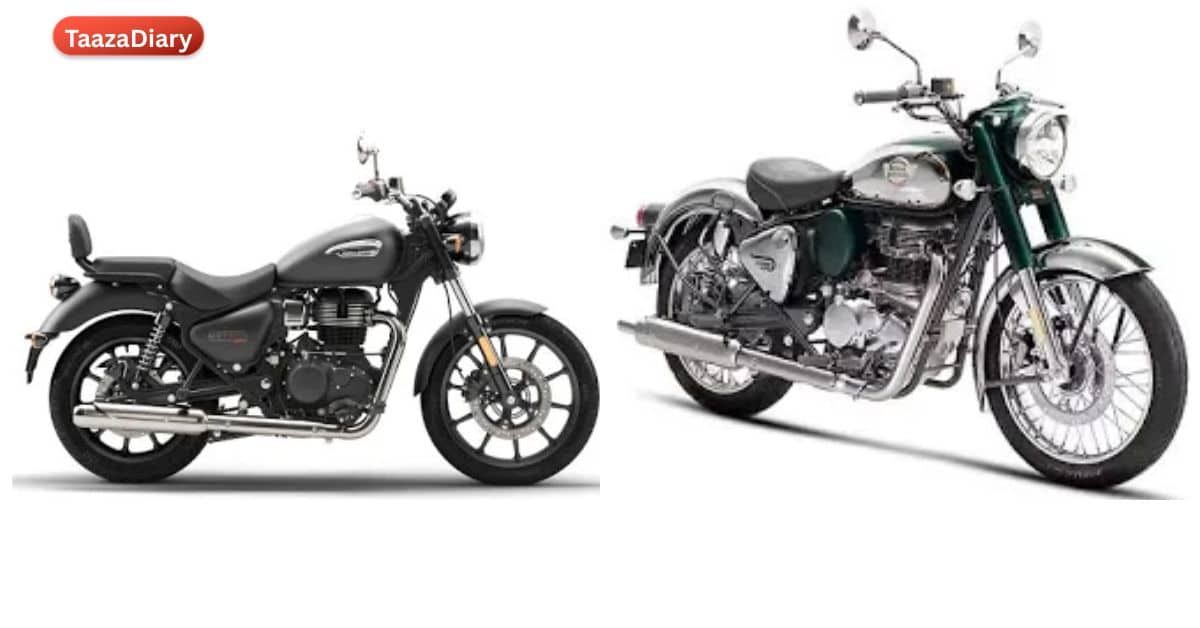 Royal Enfield Meteor 350 और Classic 350 साइड बाय साइड कम्पेरिजन इमेज