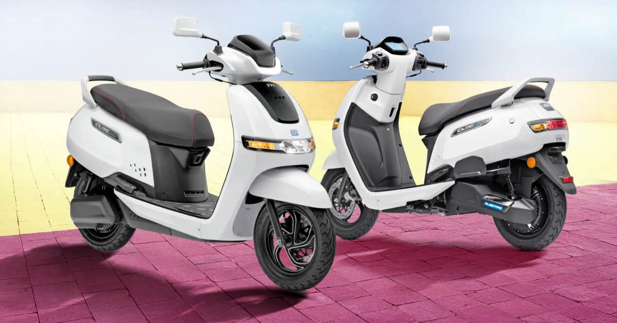 TVS iQube Electric 2025 scooter with 495KM range and modern design