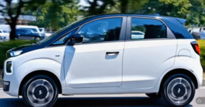 Tata Nano Electric 2025 का फ्रंट व्यू — बजट इलेक्ट्रिक हैचबैक
