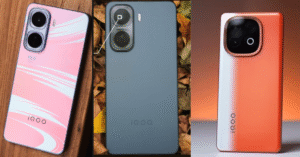 iQOO Neo 11 ब्लैक कलर मॉडल सामने से दिखता हुआ