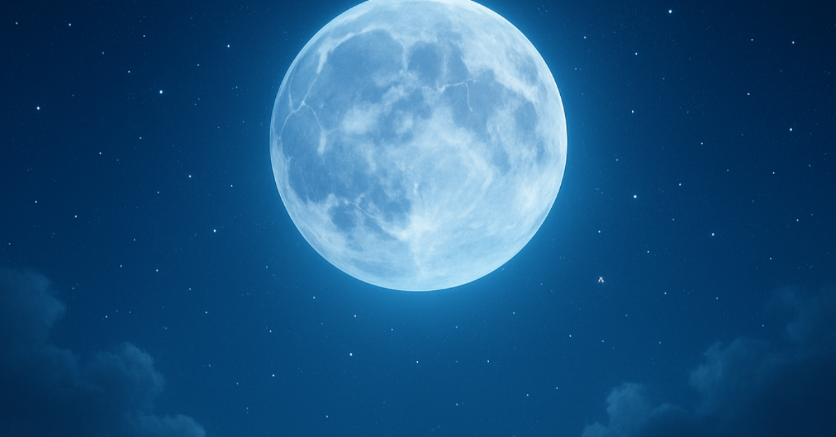 Beaver Moon 2025 glowing full moon in night sky