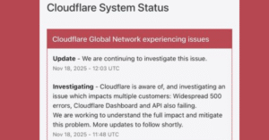 Cloudflare down होने से ट्विटर, चैटजीपीटी और कई वेबसाइटें प्रभावित – आउटेज रिपोर्ट