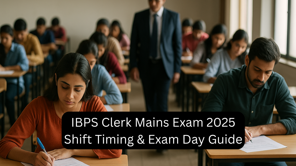 IBPS Clerk Mains Exam 2025 shift timing exam hall image