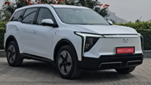 Mahindra XEV 9S front view in white colour – electric SUV