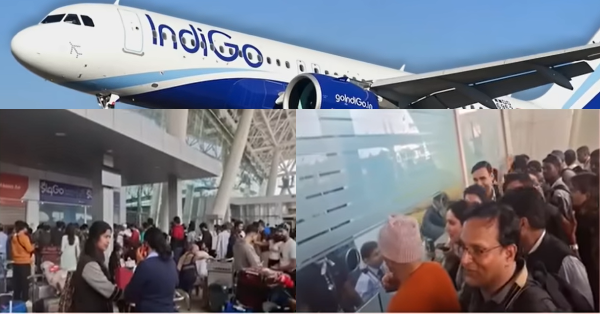 IndiGo flight cancellations highlight इंडिगो उड़ान रद्द संकट एयरपोर्ट दृश्य