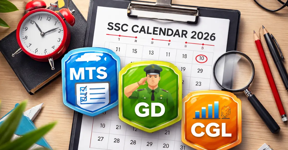 SSC Calendar 2026 में MTS, GD Constable और CGL परीक्षाओं की आधिकारिक तारीखें