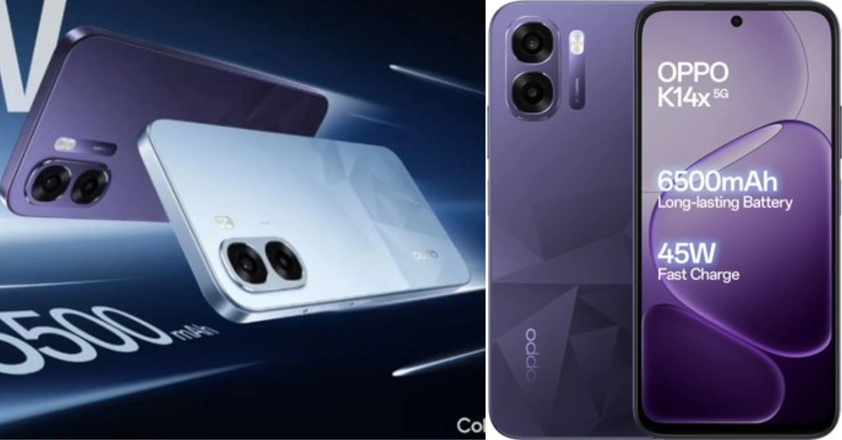 OPPO K14X 5G भारत में लॉन्च, 6500mAh बैटरी