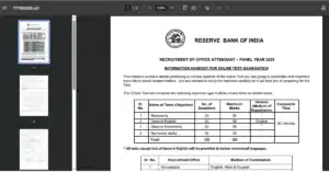 RBI Office Attendant Exam Centre 2026: State List